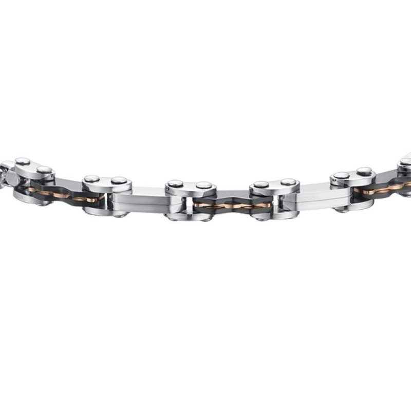 Luca Barra - Bracciale Uomo Acciaio - Ip Nero - Ip Rose