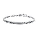 Luca Barra - Bracciale Uomo Acciaio - Piastra - Elementi Ip Nero