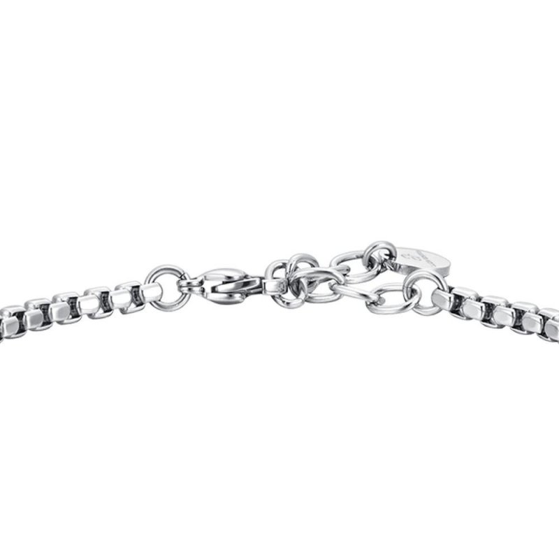Luca Barra - Bracciale Uomo Acciaio - Piastra - Elementi Ip Nero