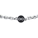 Luca Barra - Bracciale Uomo Infinito - Acciaio - Smalto Nero