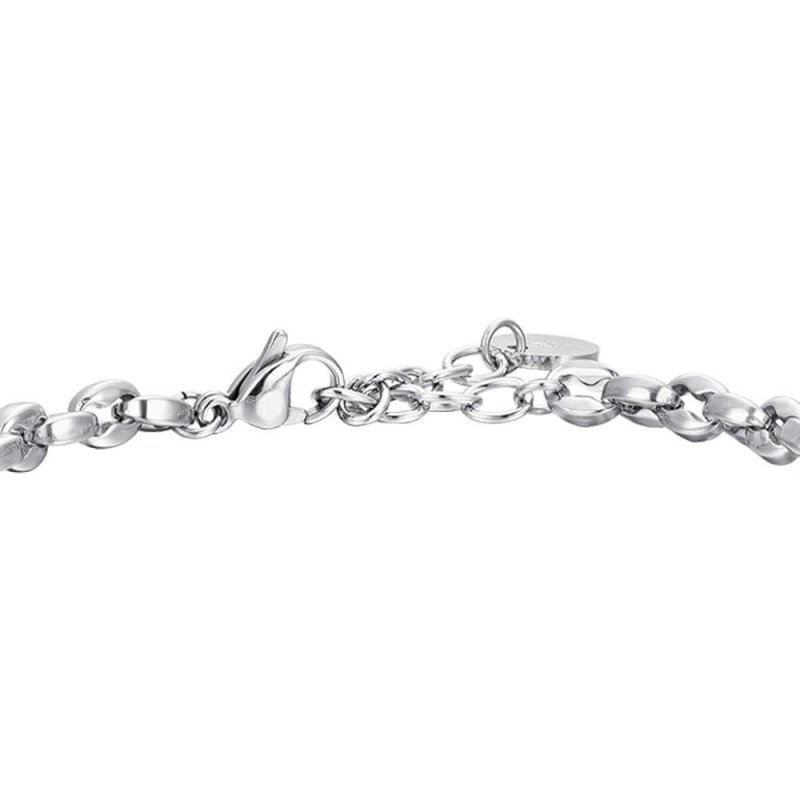 Luca Barra - Bracciale Uomo Acciaio - Ferro Di Cavallo - Smalto Nero