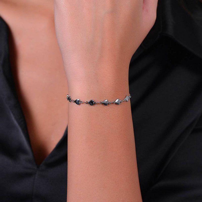 Luca Barra - Bracciale Donna - Acciaio - Cuori Pendenti