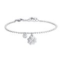 Luca Barra - Bracciale Donna Quadrifoglio - Acciaio - Zircone Bianco