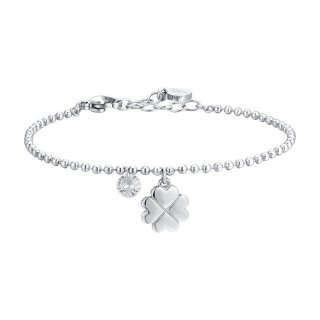 Luca Barra - Bracciale Donna Quadrifoglio - Acciaio - Zircone Bianco