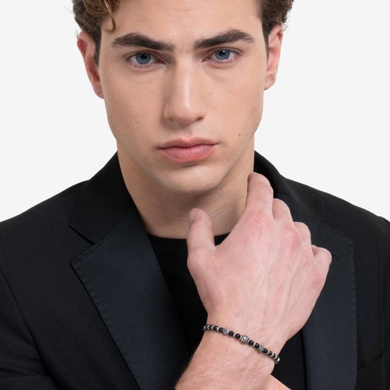 Luca Barra - Bracciale Uomo - Acciaio - Effetto Vintage