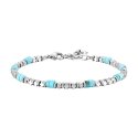 Luca Barra - Bracciale Uomo - Acciaio - Ematite E Turchesi