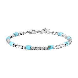 Luca Barra - Bracciale Uomo - Acciaio - Ematite E Turchesi