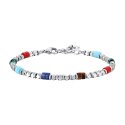 Luca Barra - Bracciale Uomo Acciaio - Ematite - Pietre Multicolor
