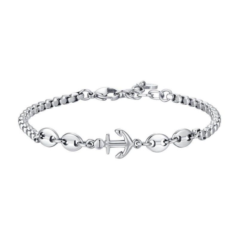 Luca Barra - Bracciale Uomo Acciaio - Ancora - Elementi Marini