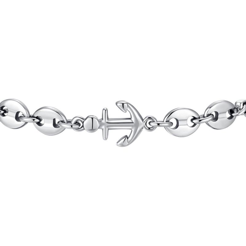 Luca Barra - Bracciale Uomo Acciaio - Ancora - Elementi Marini
