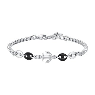 Luca Barra - Bracciale Uomo - Acciaio Ip Nero - Ancora