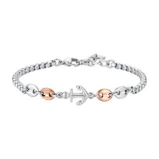 Luca Barra - Bracciale Uomo Acciaio - Ancora - Ip Rose