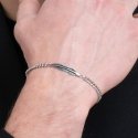 Luca Barra - Bracciale Uomo Acciaio - Piuma - Elegante