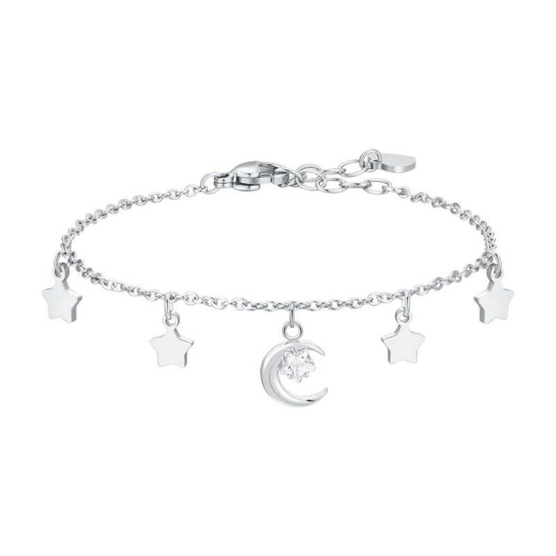 Luca Barra - Bracciale Luna - Acciaio - Zircone Bianco - Donna