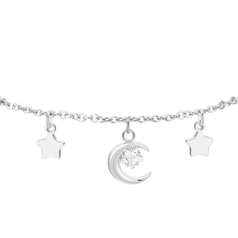 Luca Barra - Bracciale Luna - Acciaio - Zircone Bianco - Donna