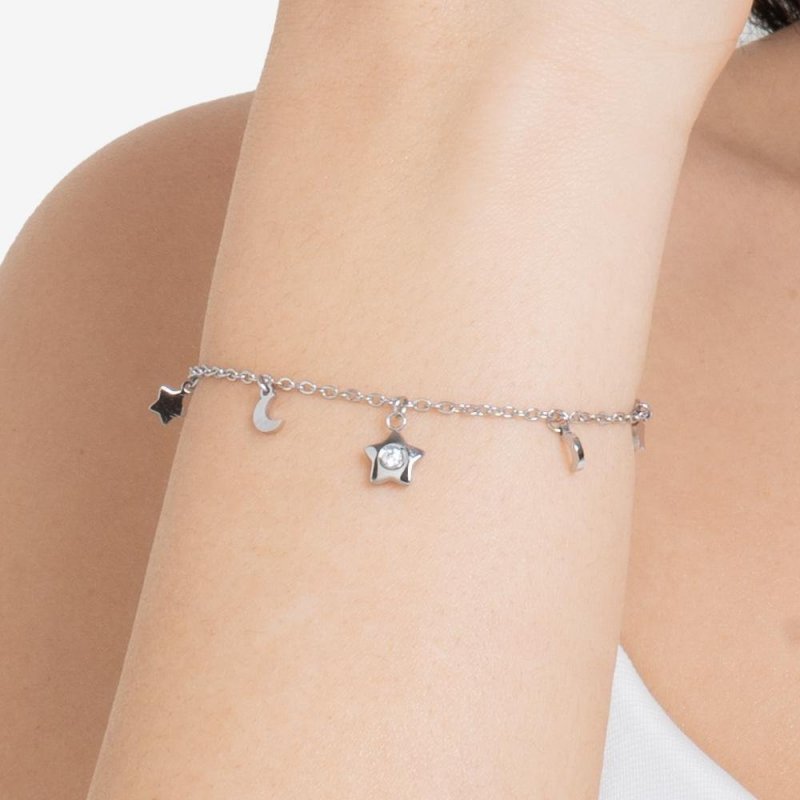 Luca Barra - Bracciale Donna Acciaio - Stella - Zircone Bianco