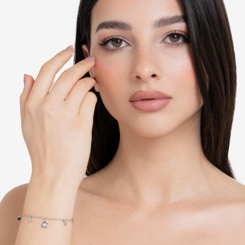 Luca Barra - Bracciale Donna Acciaio - Stella - Zircone Bianco