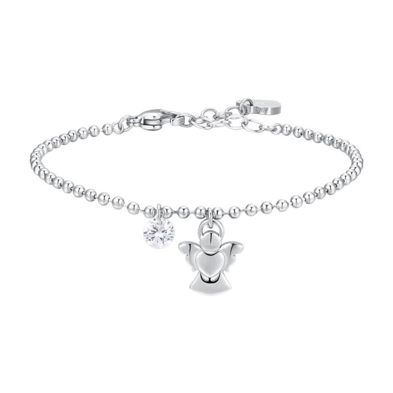 Luca Barra - Bracciale Donna - Acciaio - Angelo E Zircone Bianco