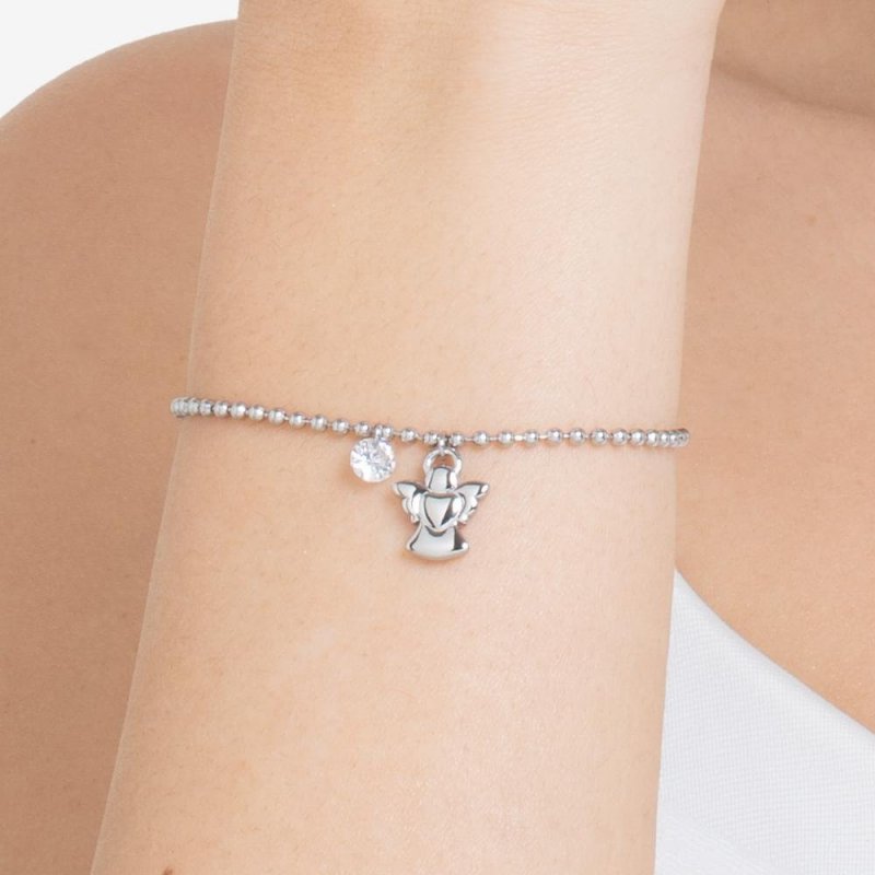 Luca Barra - Bracciale Donna - Acciaio - Angelo E Zircone Bianco