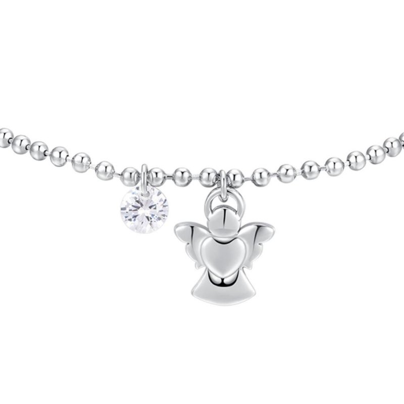 Luca Barra - Bracciale Donna - Acciaio - Angelo E Zircone Bianco