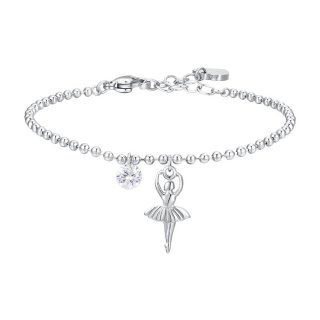 Luca Barra - Bracciale Donna - Acciaio - Ballerina - Zircone Bianco