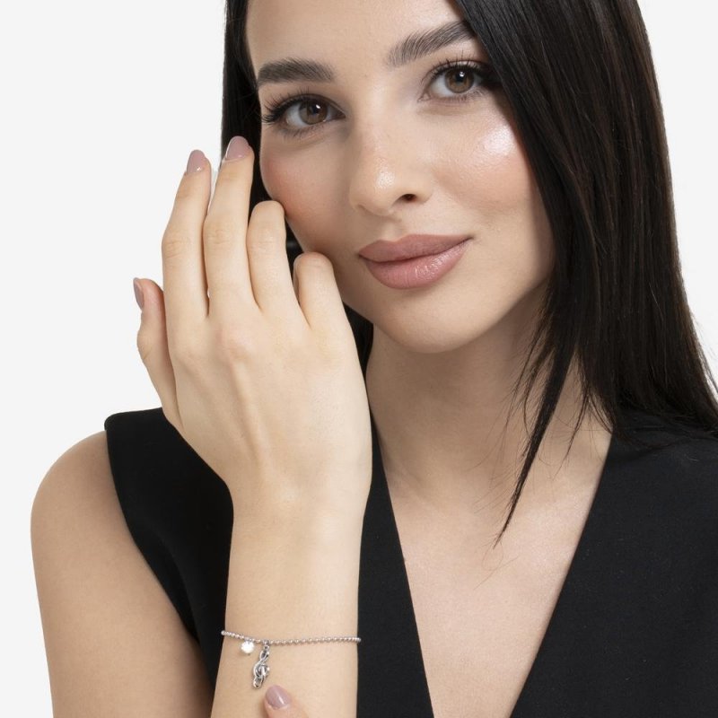Luca Barra - Bracciale Donna - Acciaio - Nota Musicale - Zircone Bianco