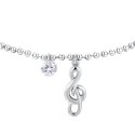 Luca Barra - Bracciale Donna - Acciaio - Nota Musicale - Zircone Bianco