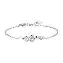 Luca Barra - Bracciale Donna - Acciaio - Serpente - Cristallo Bianco