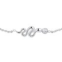 Luca Barra - Bracciale Donna - Acciaio - Serpente - Cristallo Bianco