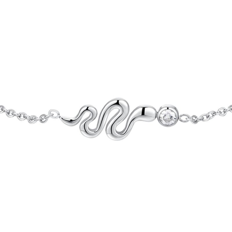 Luca Barra - Bracciale Donna - Acciaio - Serpente - Cristallo Bianco