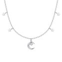 Luca Barra - Collana Luna E Stelle - Acciaio - Zircone Bianco