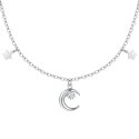 Luca Barra - Collana Luna E Stelle - Acciaio - Zircone Bianco