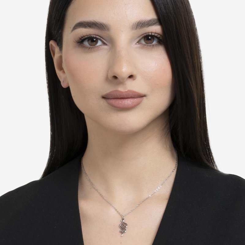 Luca Barra - Collana Donna Serpente - Acciaio - Design Elegante