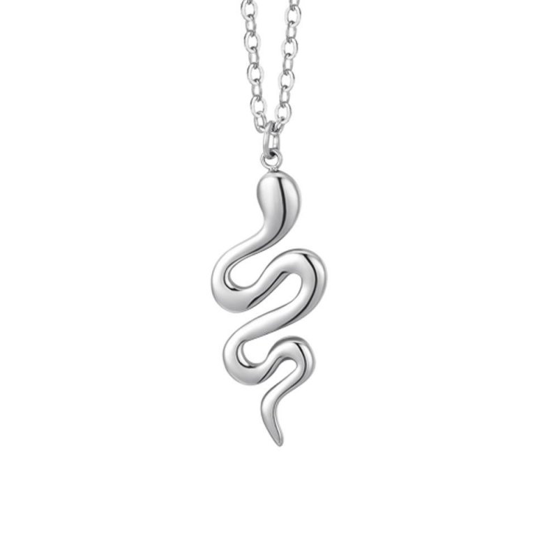 Luca Barra - Collana Donna Serpente - Acciaio - Design Elegante