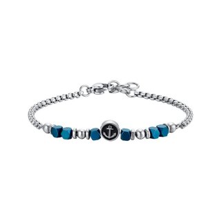Luca Barra - Bracciale Bambino - Acciaio - Ematite Blu