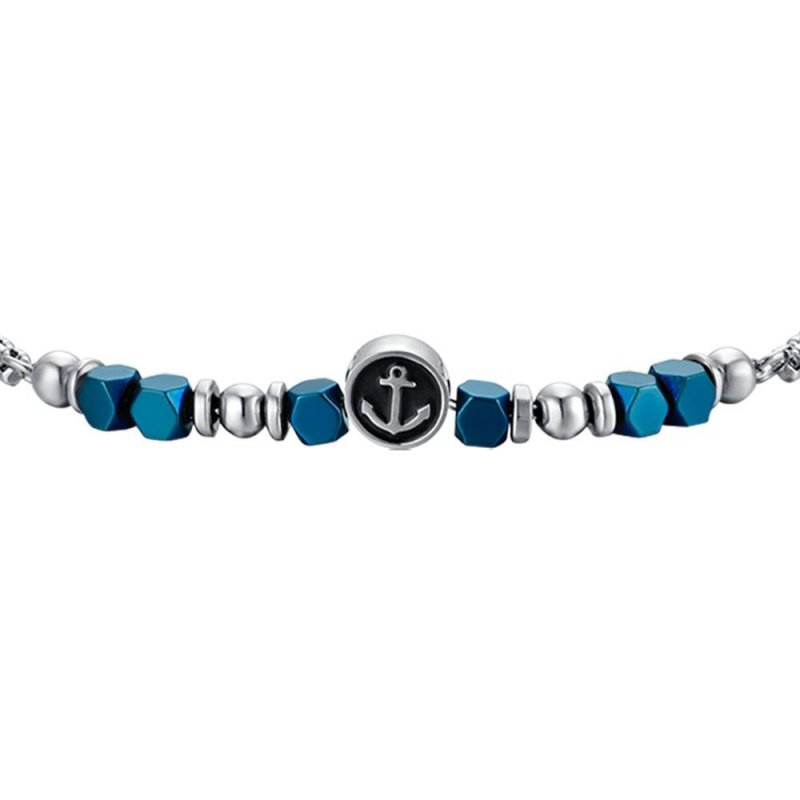 Luca Barra - Bracciale Bambino - Acciaio - Ematite Blu