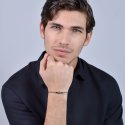 Luca Barra - Bracciale Uomo Acciaio - Agata Nera - Design Moderno