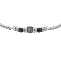 Luca Barra - Bracciale Uomo Acciaio - Agata Nera - Design Moderno