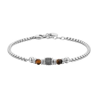 Luca Barra - Bracciale Uomo - Acciaio - Occhio Di Tigre
