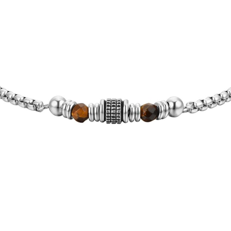 Luca Barra - Bracciale Uomo - Acciaio - Occhio Di Tigre