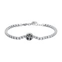 Luca Barra - Bracciale Uomo Acciaio - Albero Della Vita - Smalto Nero