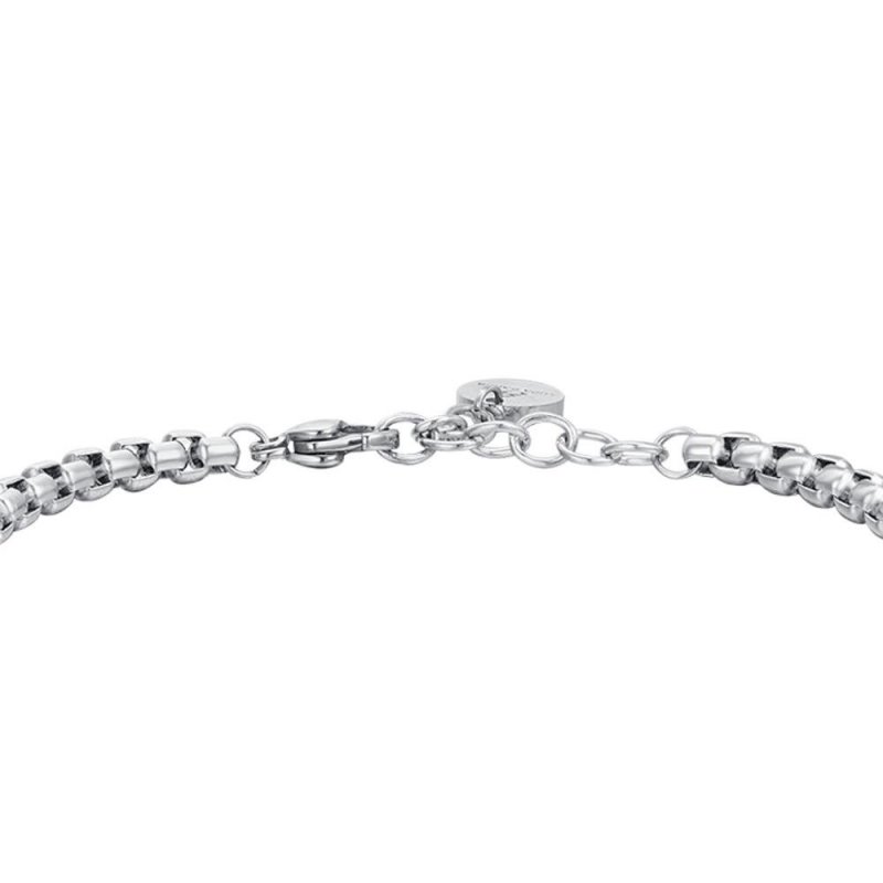 Luca Barra - Bracciale Uomo Acciaio - Albero Della Vita - Smalto Nero