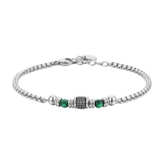 Luca Barra - Bracciale Uomo - Acciaio - Malachite Verde