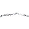 Luca Barra - Bracciale Uomo - Acciaio - Croce Smalto Nero