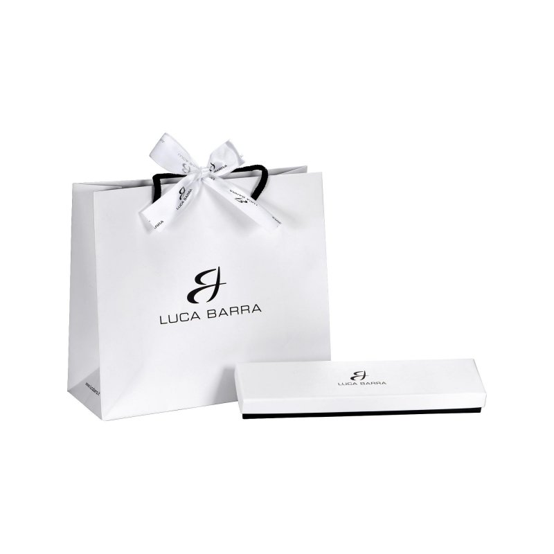 Luca Barra - Bracciale Uomo - Acciaio - Croce Smalto Nero
