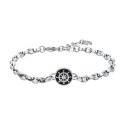 Luca Barra - Bracciale Uomo Acciaio - Timone - Smalto Nero
