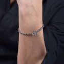 Luca Barra - Bracciale Uomo Acciaio - Timone - Smalto Nero