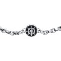 Luca Barra - Bracciale Uomo Acciaio - Timone - Smalto Nero