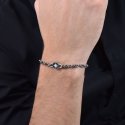 Luca Barra - Bracciale Uomo Acciaio - Rosa Dei Venti - Smalto Nero