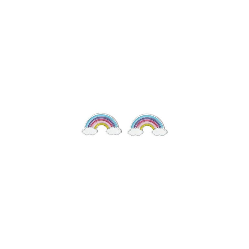 Luca Barra - Orecchini Bambina Arcobaleno - Acciaio - Smalto Multicolor